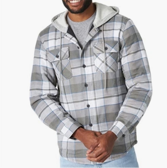 Wrangler Quilted-Lined Plaid Flannel Hooded Jacket NWT XL - Picture 2 of 16
